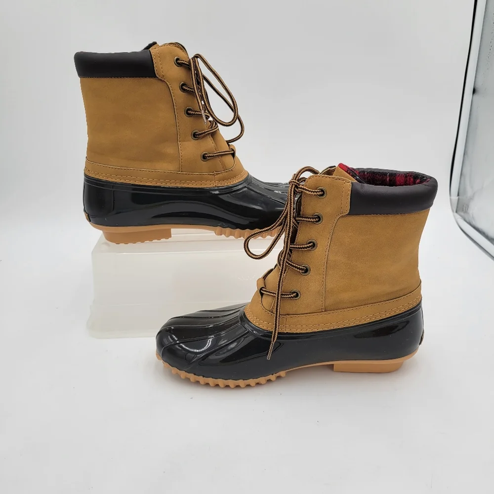 Sporto Duck Boots Danielle Size 9 Lace up Flannel Lined